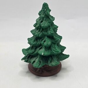 Ceramic Christmas Tree Miniature Green Evergreen Holly Base Mold 1152